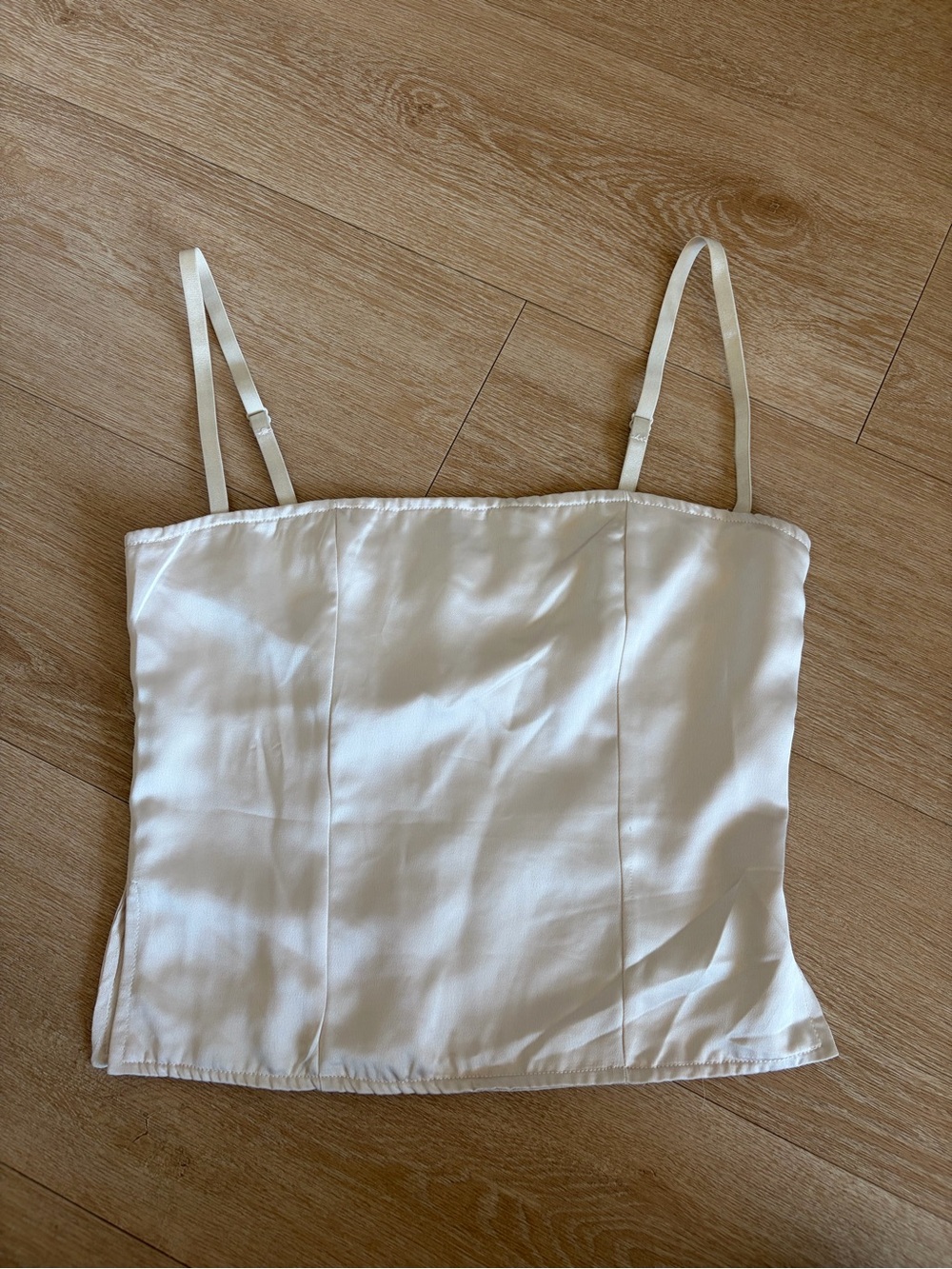 LIONESS Classic White Satin Cami Top